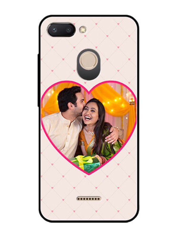 Custom Redmi 6 Custom Glass Mobile Case  - Heart Shape Design