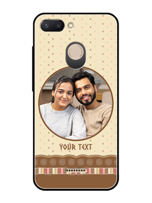 Custom Redmi 6 Custom Glass Mobile Case  - Brown Dotted Mobile Case Design