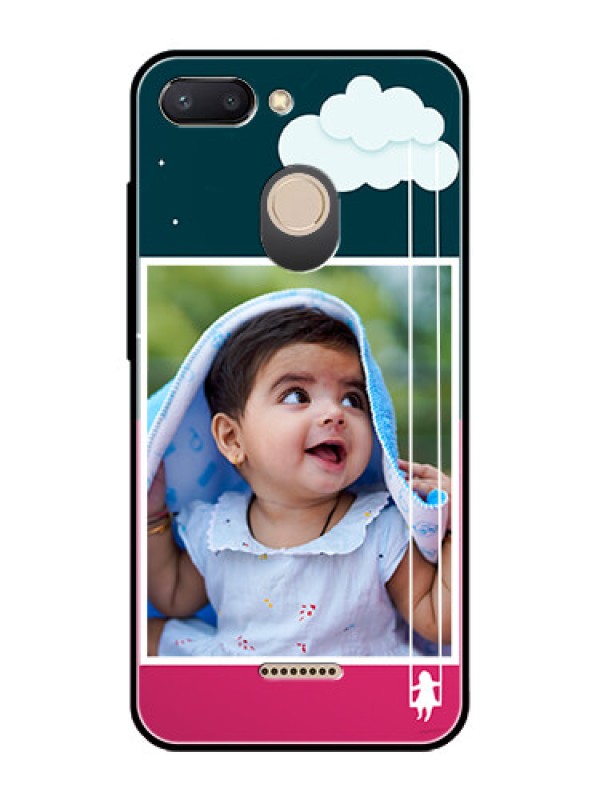 Custom Redmi 6 Custom Glass Phone Case  - Cute Girl with Cloud Design