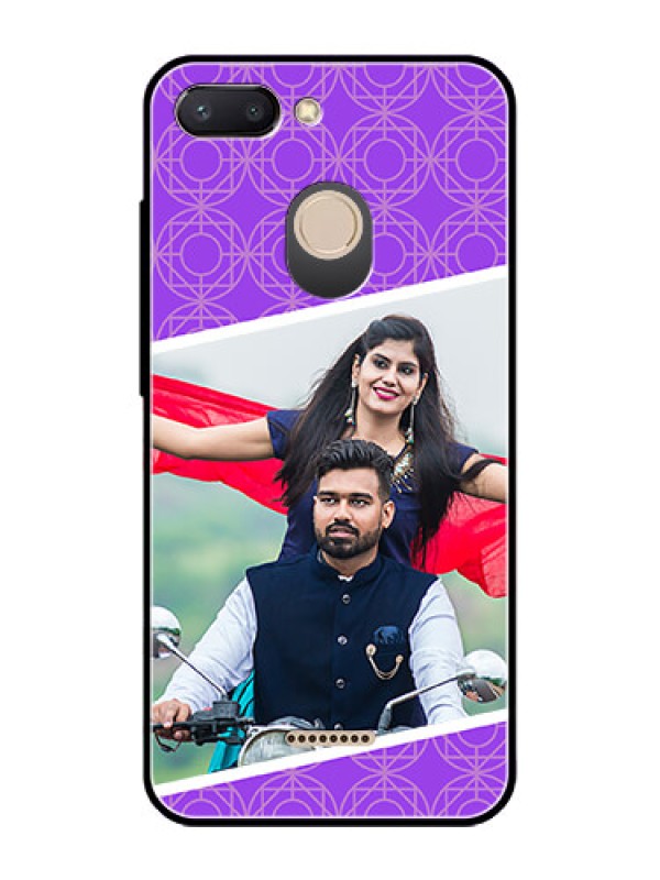 Custom Redmi 6 Custom Glass Phone Case  - Violet Pattern Design