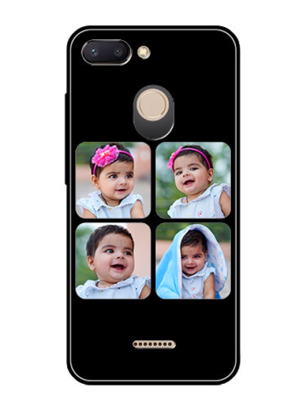 Custom Redmi 6 Photo Printing on Glass Case  - Multiple Pictures Design