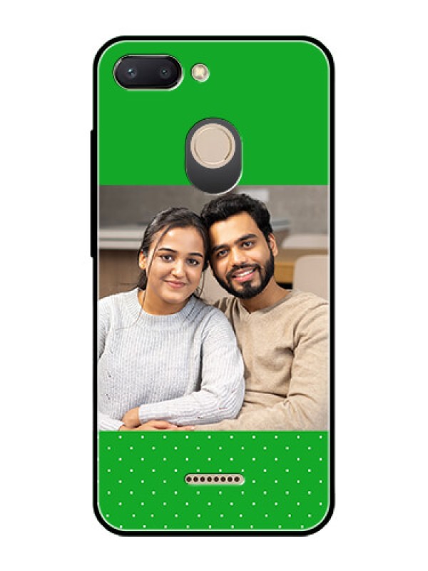 Custom Redmi 6 Personalized Glass Phone Case  - Green Pattern Design