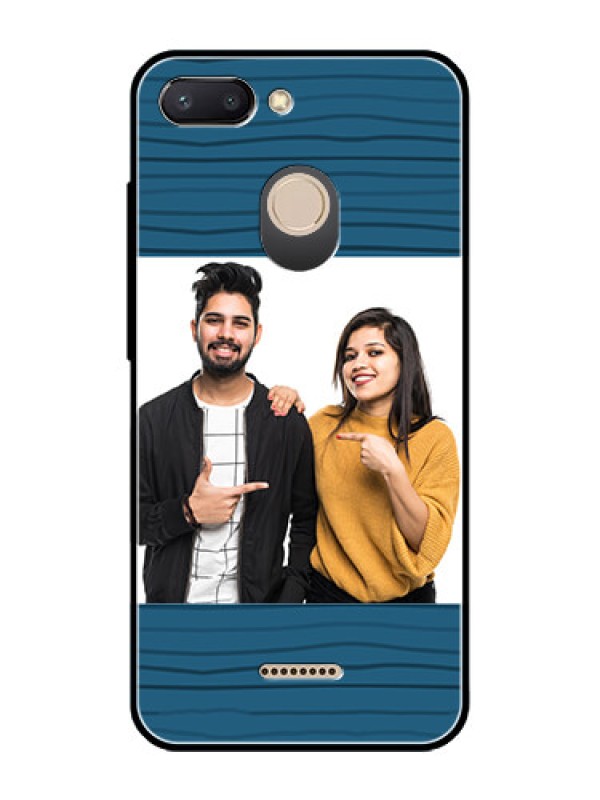 Custom Redmi 6 Custom Glass Phone Case  - Blue Pattern Cover Design