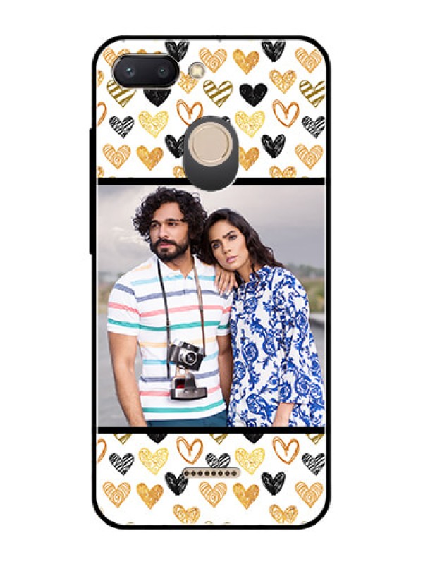Custom Redmi 6 Photo Printing on Glass Case  - Love Symbol Design