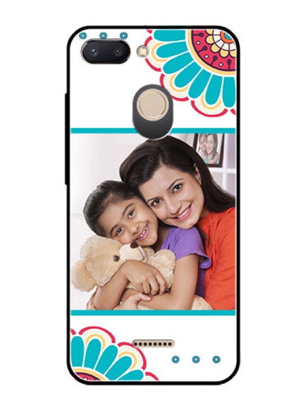 Custom Redmi 6 Custom Glass Phone Case  - Flower Design