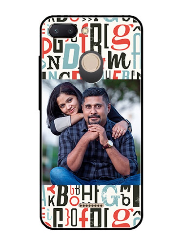 Custom Redmi 6 Personalized Glass Phone Case  - Alphabet Design