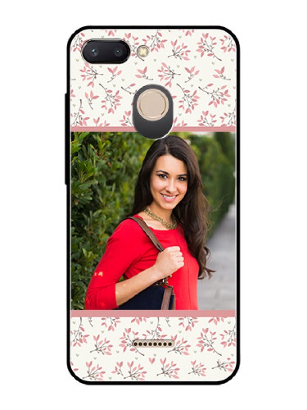 Custom Redmi 6 Custom Glass Phone Case  - Premium Floral Design