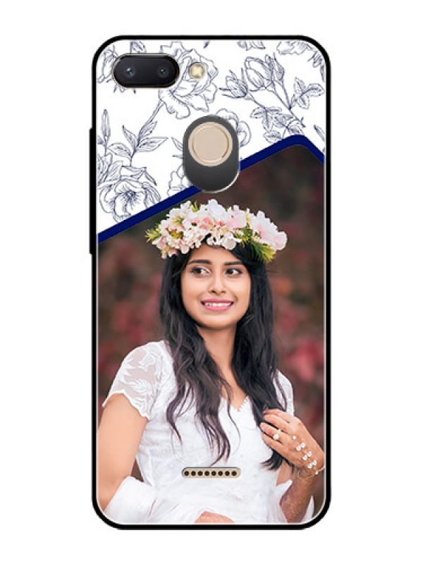Custom Redmi 6 Personalized Glass Phone Case  - Premium Floral Design