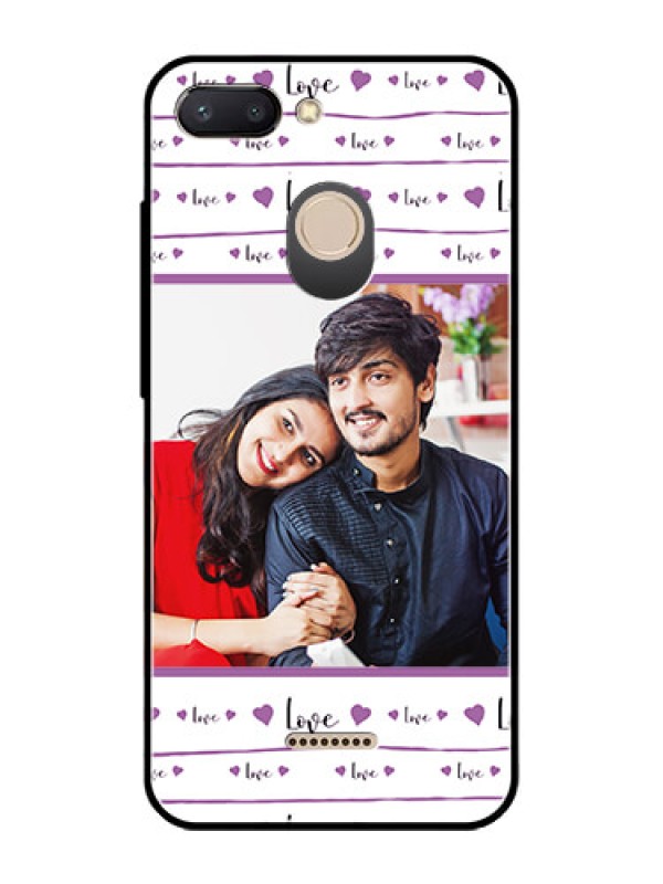 Custom Redmi 6 Custom Glass Mobile Case  - Couples Heart Design