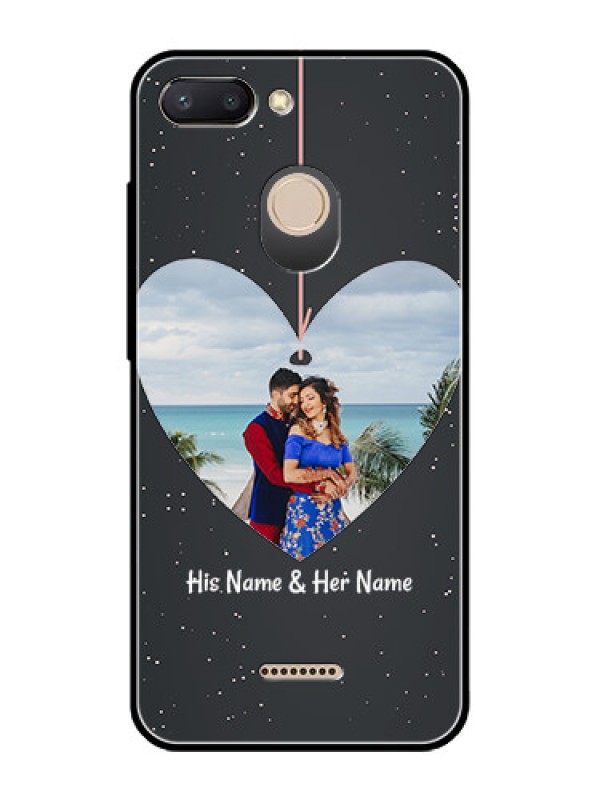 Custom Redmi 6 Custom Glass Phone Case  - Hanging Heart Design