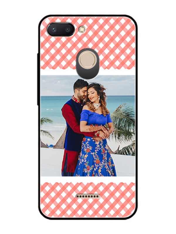 Custom Redmi 6 Personalized Glass Phone Case  - Pink Pattern Design