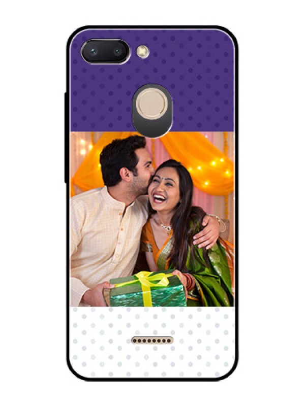 Custom Redmi 6 Personalized Glass Phone Case  - Violet Pattern Design
