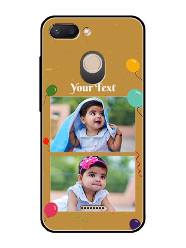 Custom Redmi 6 Personalized Glass Phone Case  - Image Holder with Birthday Celebrations Design