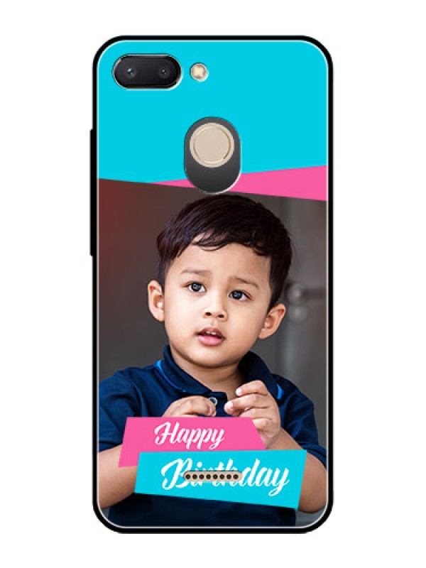 Custom Redmi 6 Personalized Glass Phone Case  - Image Holder with 2 Color Design