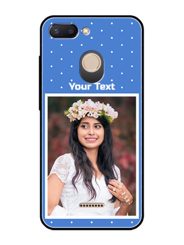 Custom Redmi 6 Photo Printing on Glass Case  - Polka dots design