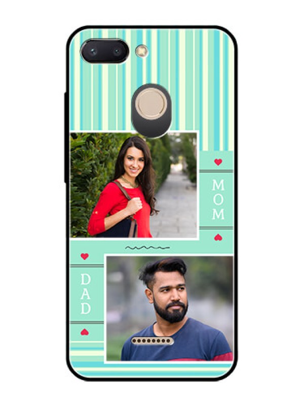 Custom Redmi 6 Custom Glass Phone Case  - Mom & Dad Pic Design