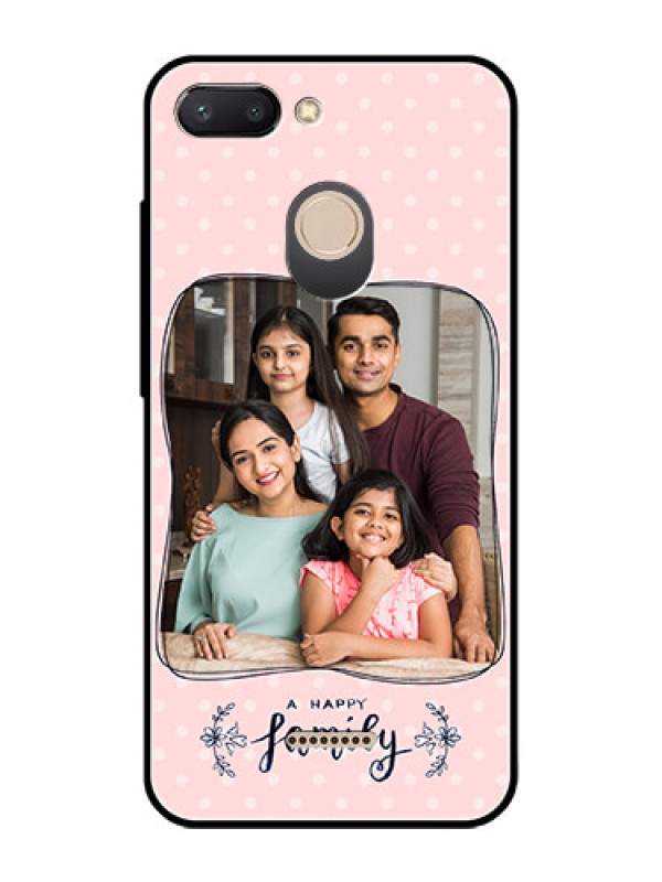 Custom Redmi 6 Custom Glass Phone Case  - Family with Dots Design