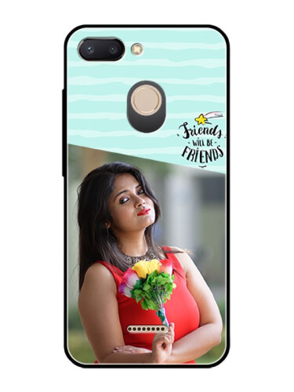 Custom Redmi 6 Custom Glass Phone Case  - Friends Picture Icon Design