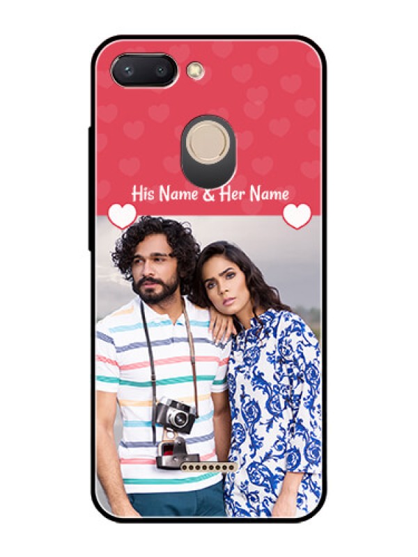 Custom Redmi 6 Photo Printing on Glass Case  - Simple Love Design