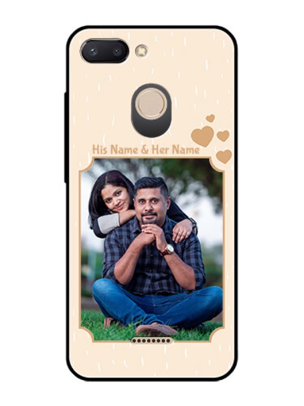 Custom Redmi 6 Custom Glass Phone Case  - with confetti love design 