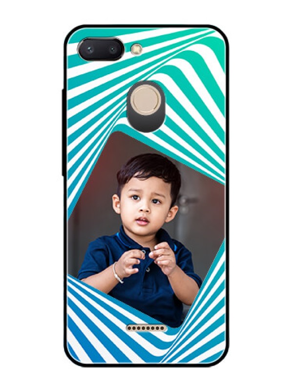 Custom Redmi 6 Personalized Glass Phone Case  - Abstract Spiral Design