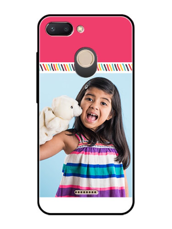 Custom Redmi 6 Personalized Glass Phone Case  - Line art design