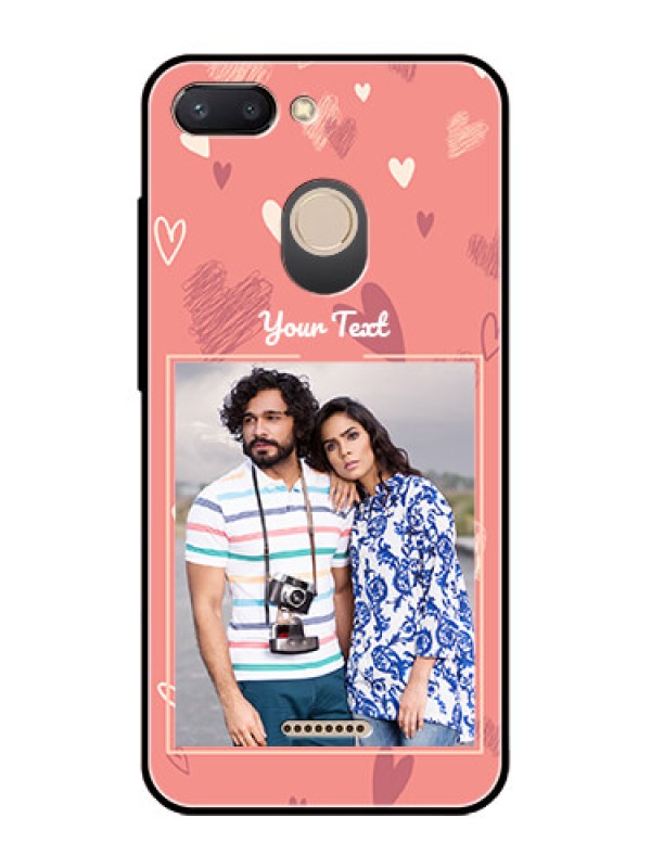 Custom Redmi 6 Custom Glass Phone Case  - Love doodle art Design