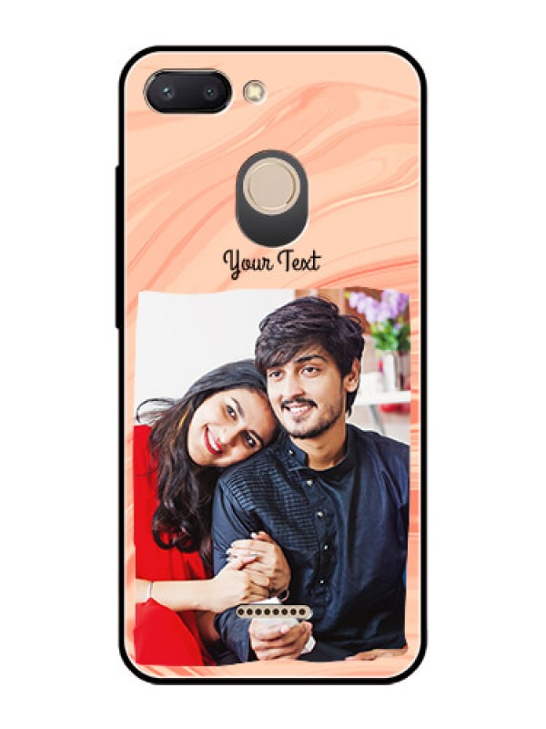 Custom Redmi 6 Personalized Glass Phone Case  - Marble Texture Design