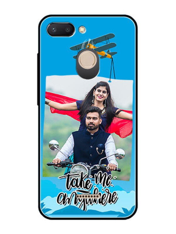 Custom Redmi 6 Custom Glass Mobile Case  - Traveller Design 