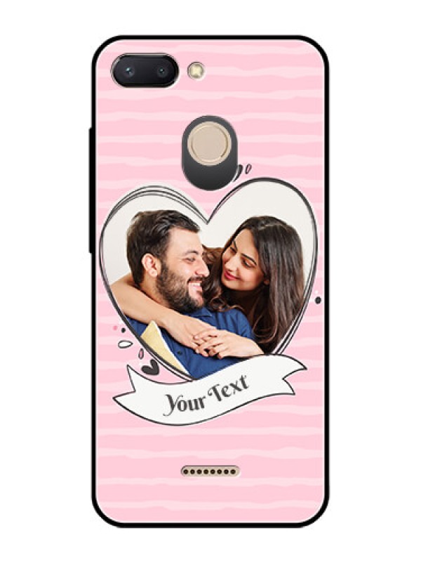 Custom Redmi 6 Custom Glass Phone Case  - Vintage Heart Design