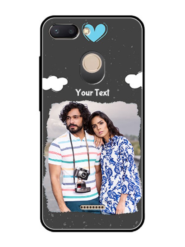 Custom Redmi 6 Custom Glass Phone Case  - Splashes with love doodles Design