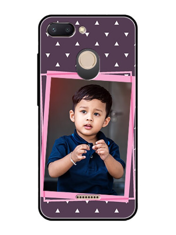 Custom Redmi 6 Custom Glass Mobile Case  - Triangle Pattern Dotted Design