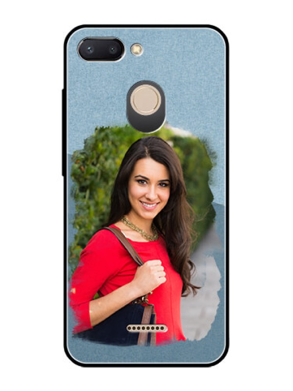 Custom Redmi 6 Custom Glass Mobile Case  - Grunge Line Art Design