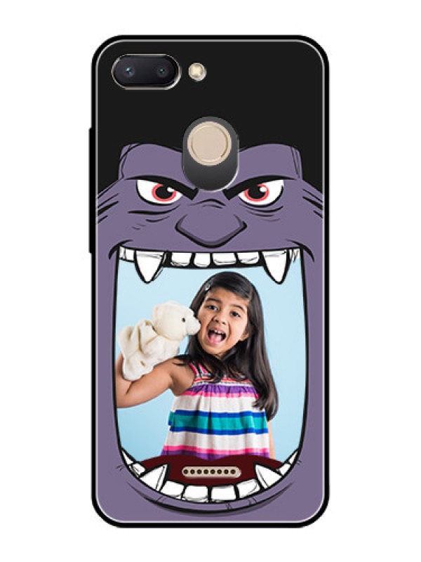 Custom Redmi 6 Custom Glass Phone Case  - Angry Monster Design