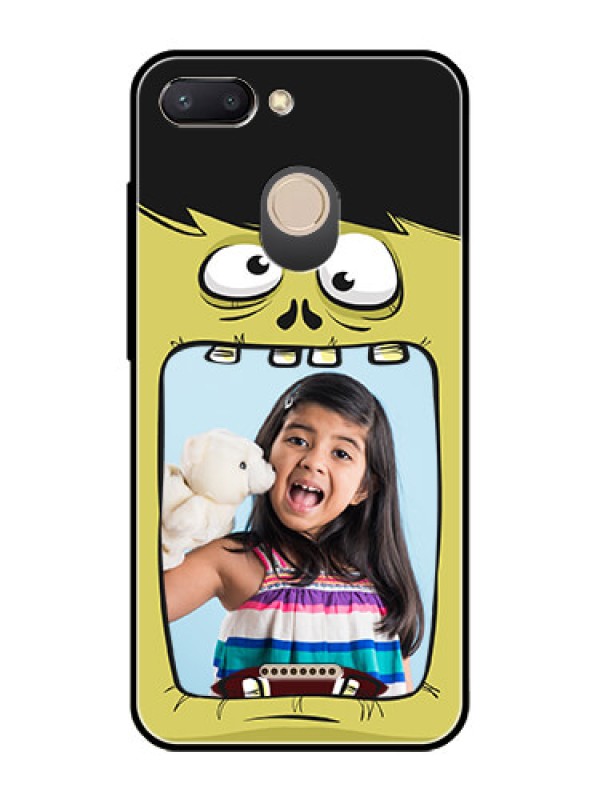 Custom Redmi 6 Personalized Glass Phone Case  - Cartoon monster back case Design