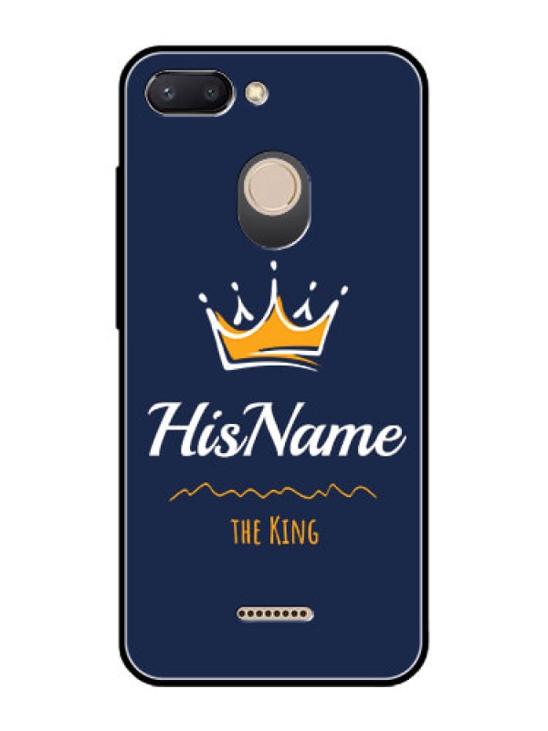 Custom Redmi 6 Glass Phone Case King with Name