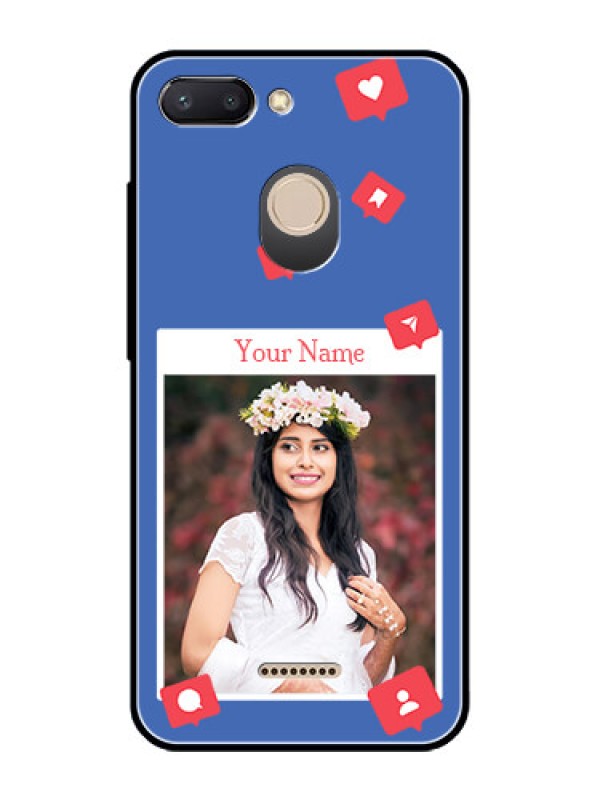 Custom Xiaomi Redmi 6 Custom Glass Phone Case - Like Share And Comment Design