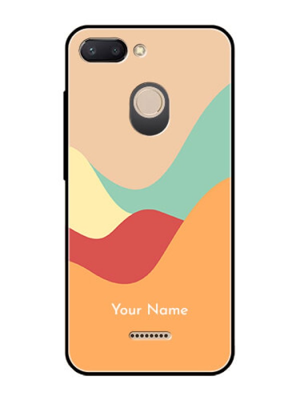 Custom Xiaomi Redmi 6 Personalized Glass Phone Case - Ocean Waves Multi-colour Design