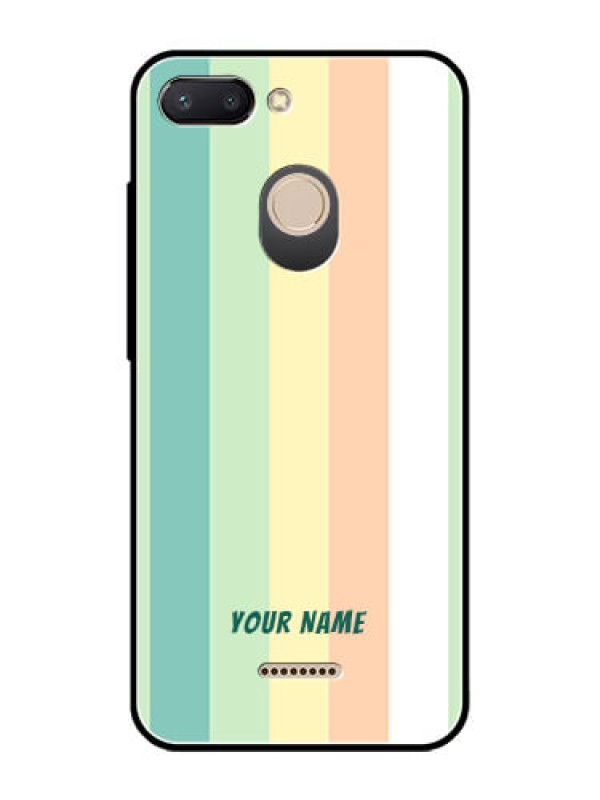 Custom Xiaomi Redmi 6 Photo Printing on Glass Case - Multi-colour Stripes Design