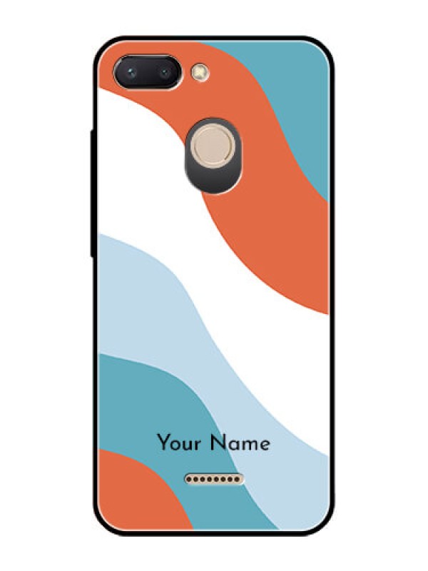 Custom Xiaomi Redmi 6 Custom Glass Mobile Case - coloured Waves Design