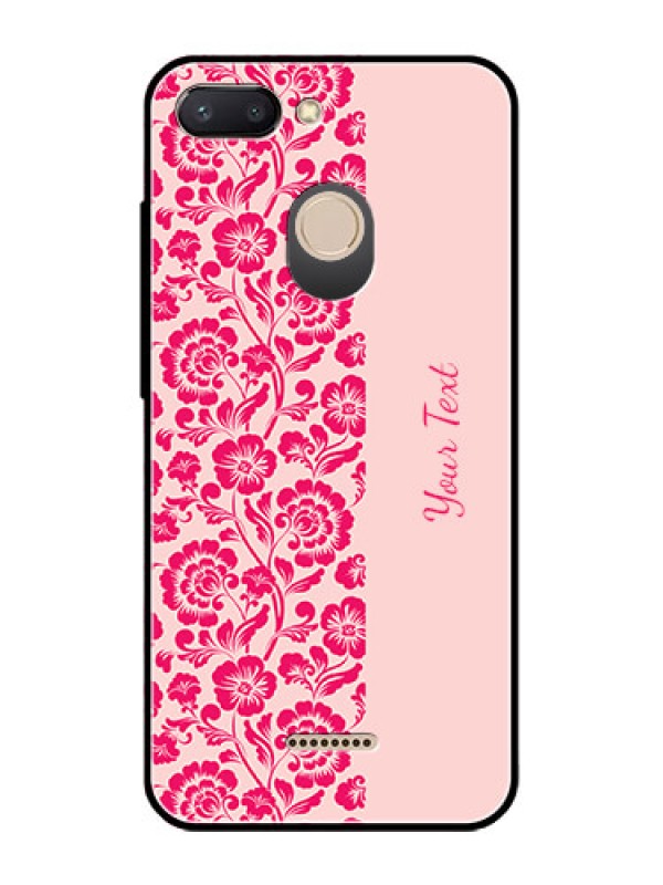 Custom Xiaomi Redmi 6 Custom Glass Phone Case - Attractive Floral Pattern Design