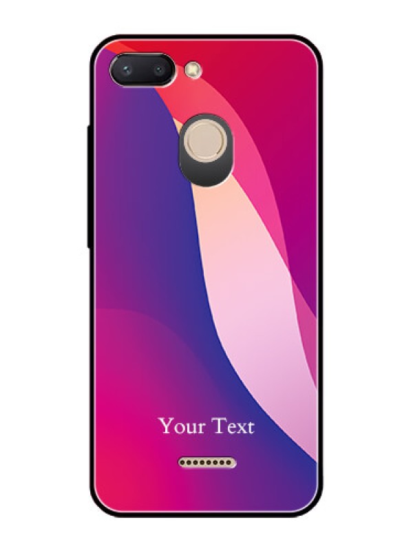 Custom Xiaomi Redmi 6 Personalized Glass Phone Case - Digital abstract Overlap Design