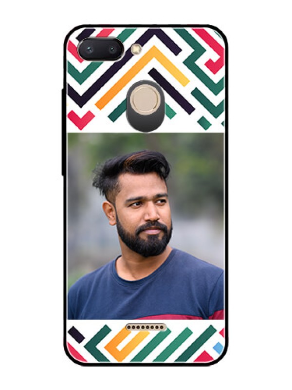 Custom Xiaomi Redmi 6 Personalized Glass Phone Case - Colorful Maze Pattern Design