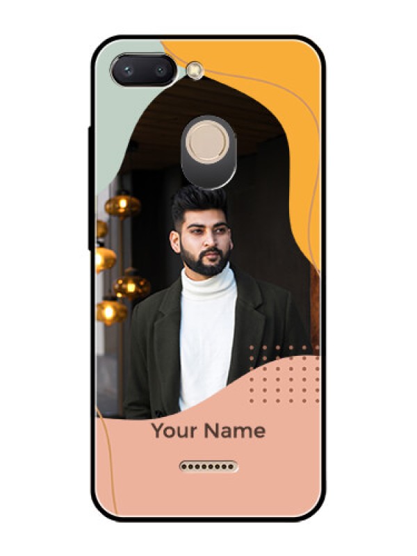 Custom Xiaomi Redmi 6 Personalized Glass Phone Case - Tri-coloured overlay design