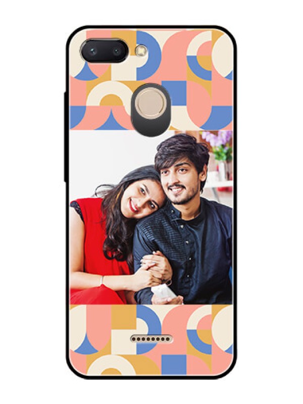 Custom Xiaomi Redmi 6 Photo Printing on Glass Case - Semi-circle Maze Pattern Design