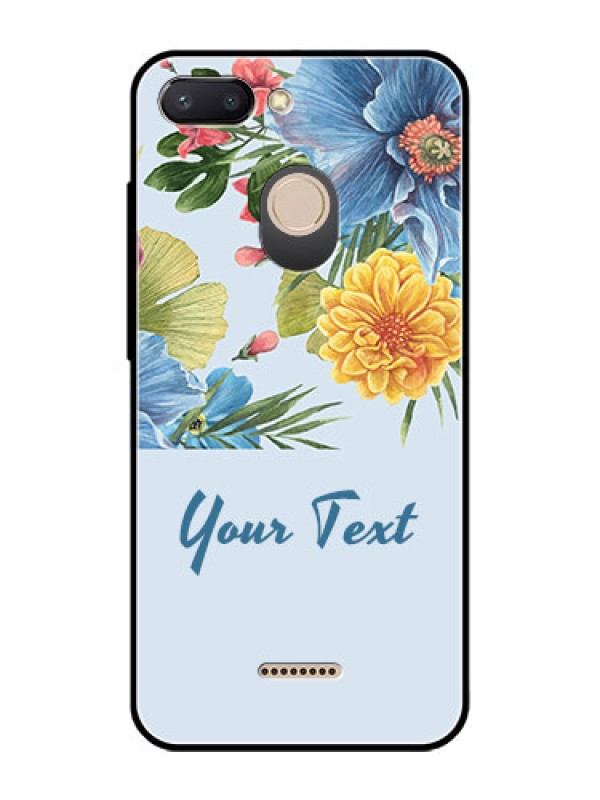 Custom Xiaomi Redmi 6 Custom Glass Mobile Case - Stunning Watercolored Flowers Painting Design