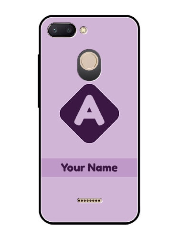 Custom Xiaomi Redmi 6 Custom Glass Mobile Case - Custom Letter in curved badge Design