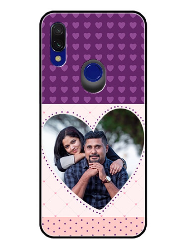 Custom Redmi 7 Custom Glass Phone Case  - Violet Love Dots Design