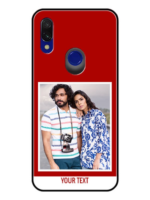 Custom Redmi 7 Personalized Glass Phone Case  - Simple Red Color Design