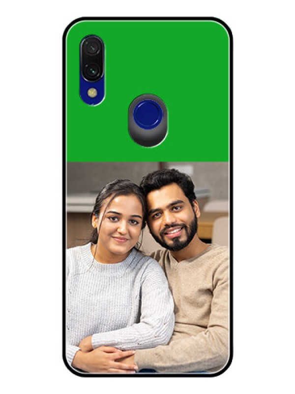 Custom Redmi 7 Personalized Glass Phone Case  - Green Pattern Design